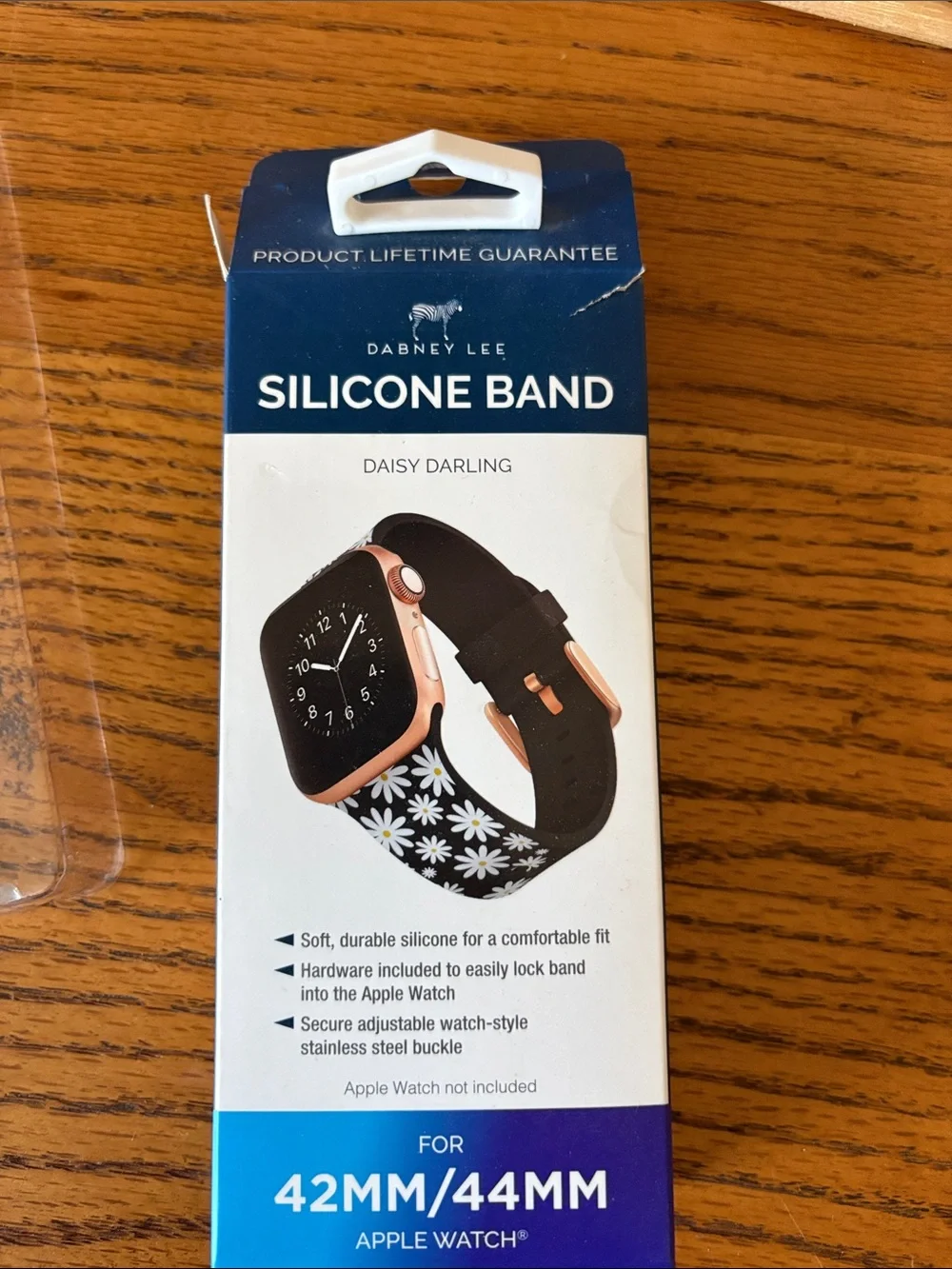 Dabney Lee Black Daisy Silicone Watch Band with Gold Buckle